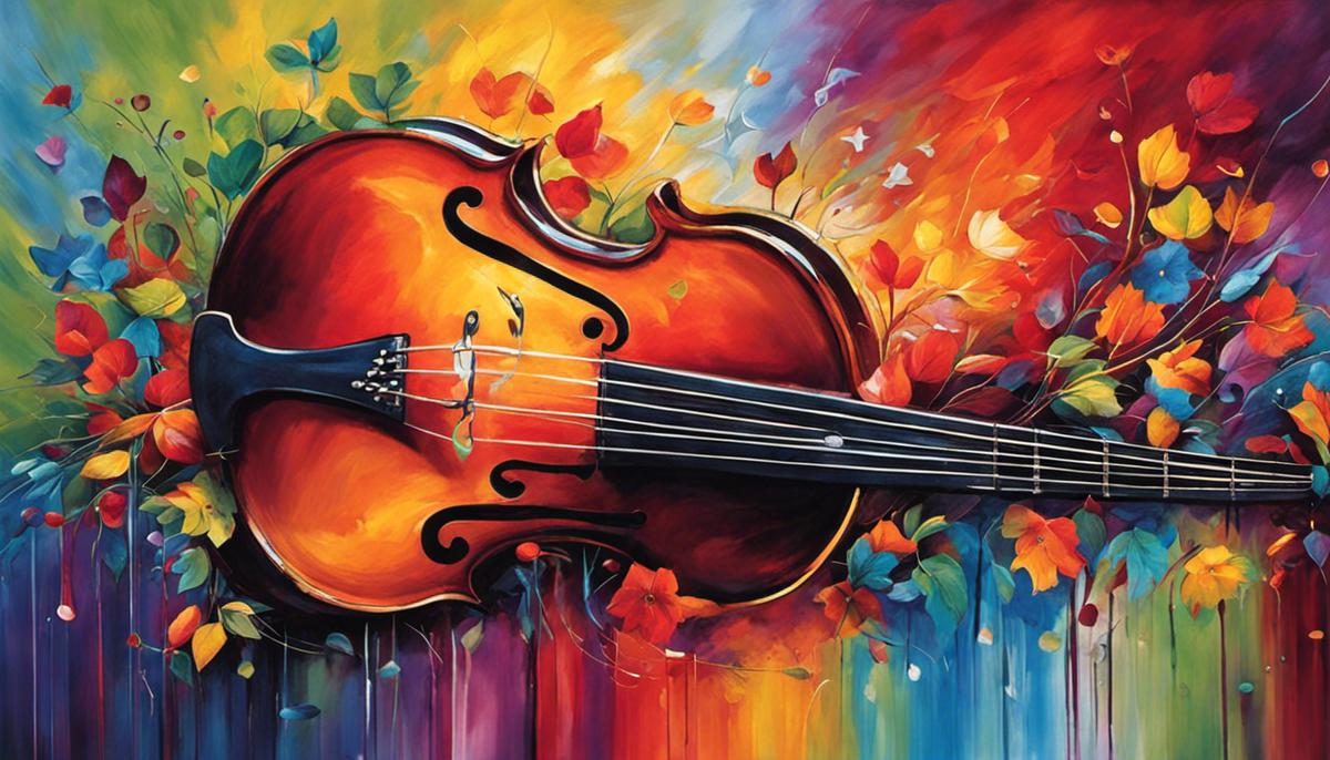 A vibrant palette of colors representing music, symbolizing the different shades and tones that make up the art form.